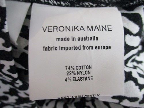 Veronika Maine womens high waisted pencil skirt black white print 8 new split - Picture 8 of 11