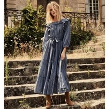 DOEN Gables Dress in Midblue California Wildflower Floral L