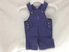 Jojo Maman Bebe Stripped Blue Dungarees(overalls) Size 0 To 3 Months