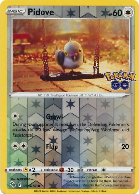 Pidove - 061/078 - Reverse Holo Common Pokemon GO Pokemon TCG NM