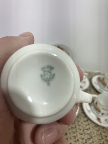 Set of 7- Vintage Suisse Langenthal Porcelain Demitasse Cups & Saucers. Egyptian - Picture 13 of 23