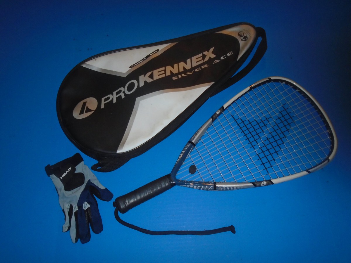 Pro Kennex Silver Ace Racquetball Racquet + Cover. Parabolic