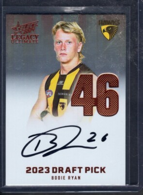 2024 Select AFL Legacy Ultimate BODIE RYAN Copper Draft Pick Signature 015/175
