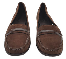 LL Bean Shoes Womens Size US 11M Loafers Moccasins Suede Leather Brown OFCQ9