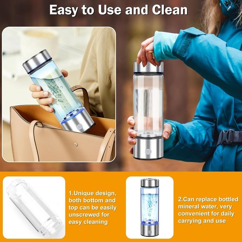 Portable Hydrogen Rich Generator Water Cup Alkaline Ionizer Maker Bottle - Picture 3 of 7