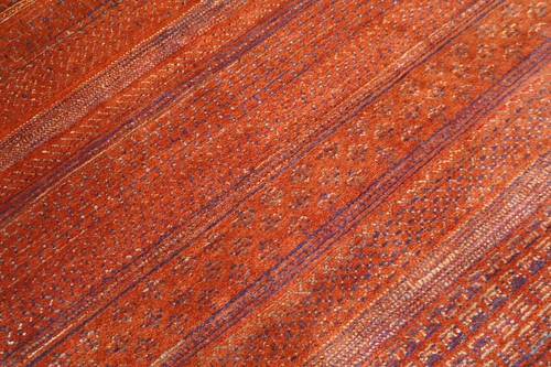4x7 Ft Rust Orange Afghan Handmade Oriental Tribal Striped Soft Wool Area Rug - Picture 8 of 12