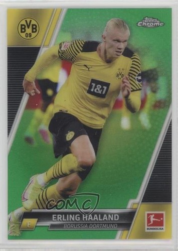 2021-22 Topps Chrome Bundesliga Green Wave Refractor 32/99 Erling Haaland #30