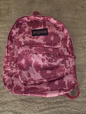 JanSport Superbreak Plus Backpack- Floral Fuscia Work,Travel,With Water Pocket