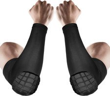 2PCS Elbow Pads with Padded Compression Shield Shape Arm Sleeves for Protection