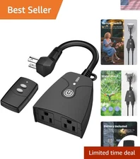 Wireless Remote Control Outlet Power Strip Weatherproof Indoor Outdoor 6 Inch...