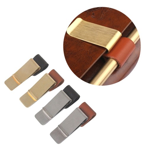 Notebook Pen Clip Holder 4pcs Set for Diary Brass and Stainless Steel - Picture 8 of 11