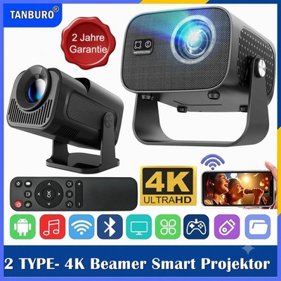 2 TYPE- 4K Beamer Smart Projektor Android 14.0 WiFi Bluetooth Heimkino HDMI USB