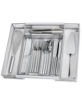 Silverware Organizer Metal Mesh, Drawer Organizer, Utensil Cutlery Tray Expan...