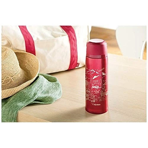 Bouteille D'Eau Zojirushi En Acier Inoxydable Avec Tasse Rouge SJ-JS08-RA Japon - Photo 4/4