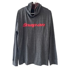 Snap On Tools Hoodie Hooded T-Shirt Long Sleeve Lightweight Mens Sz L Dark Gray