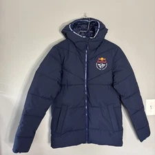 Red Bull Racing Puffer Hooded Winter Jacket Men's Size XS Distribution Team Blue