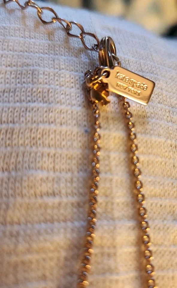 Kate Spade SPOT THE SPADE Rose Gold Crystal Long Station Necklace - Изображение 4 из 4