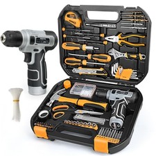Upgradd 180 Piece Tool Set - Tool Box with 8V Cordless Drill, Hand Drill Set