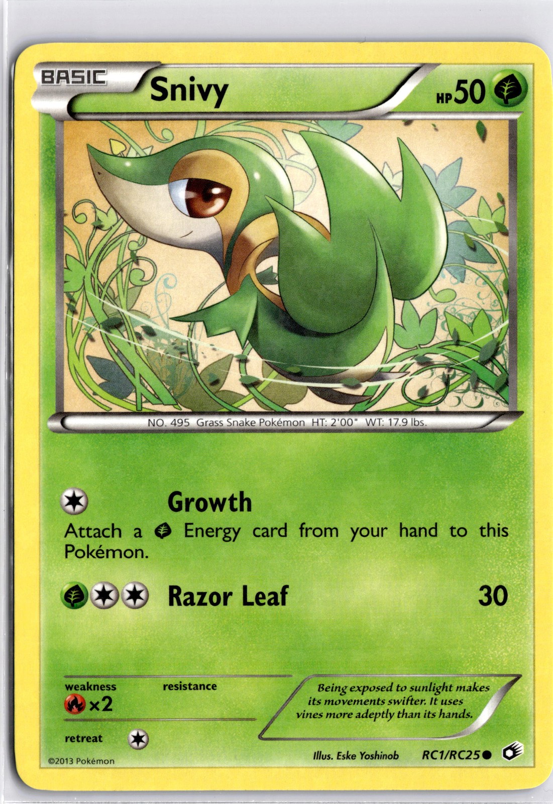 Snivy Common Legendary Treasures: Radiant Collection RC1/RC25 NM