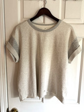 Rag Bone Gray Rolled Cuff Short Sleeve Sweatshirt Large Euc Rag Bone Gray Rolled Cuff Short Sleeve Sweatshirt Large Euc