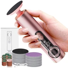 Electric Foot Callus Remover with Adjustable Speed Dial, Rechargeable Pedicur...