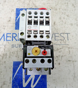 GE CL0010E 3 Phase 25 Amp Starter 110/120 Volt Coil CL00A310T W/ 4-6.3A Overload