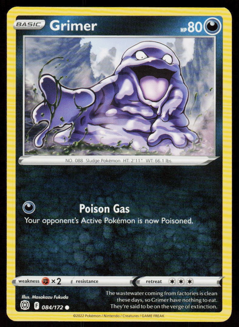 Grimer 084/172 Common Brilliant Stars Pokemon Near Mint