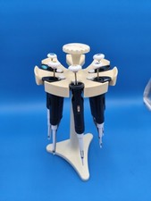 Set of 5 Gilson Adjustable pipettes 2 10 20 200 1000 Calibrated New Seal w Stand