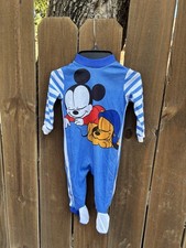 Baby Mickey  Co. Vintage Mickey Mouse  Pluto Footie Pajamas