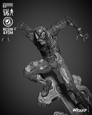 Spiderman, Zombie, Marvel, 1/4-1/24, Sculpture, Figur, Unbemalt, 3D-Druck