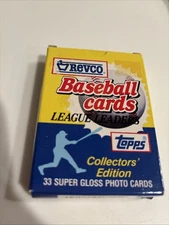 1988 Topps REVCO Complete 33 Card LEAGUE LEADERS Super Gloss BASEBALL Set