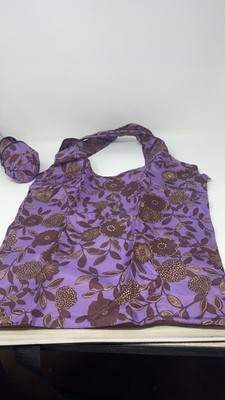 Vintage Reisenthel Reusable Nylon Shopping Bag Foldable Purple Floral Pattern