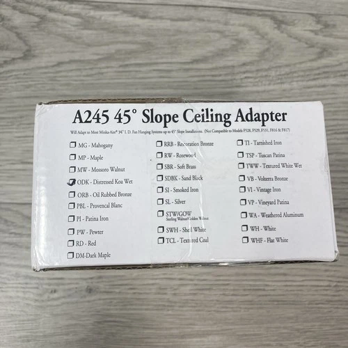 Minka-Aire 45 Degree Slope Ceiling Adapter Kit Distress Koa A245-ODK NEW Genuine - Picture 6 of 7