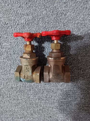 two Harvard 125 3/4" Brass Gate Valve