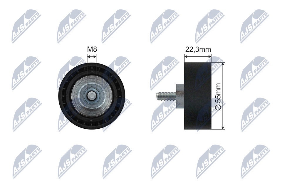 DEFLECTIONGUIDE PULLEY VRIBBED BELT RNK-BM-067 FOR MINI W16 D16 /9HZ 1.6L 4cyl
