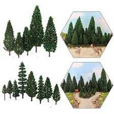 52pcs Model Pine Trees Green Pines Plastic for Forest HO 1.38 - 6.3 Inches