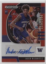 2020 Panini Prizm Draft Picks Prospect Red /199 Jaden McDaniels #PA-JM Auto 12zr