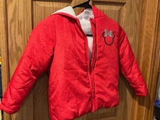 Minnie Mouse Girls Coat Jacket from Disney Size 5 Red w/ Mouse Ears