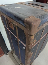 Antique Wardrobe Steamer Trunk - For Seal of Express Co. Excellent For Its Age 