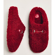 Anthropologie Maeve sherpa fleece bit scuff slippers  Size 10/11