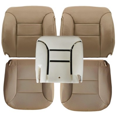 Driver and Passenger Side Bottom and Top Lean Back Replacement Leather Seat Cove
