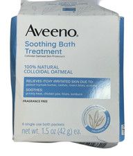 Aveeno Soothing Bath Treatment 7 ct 100 Natural Colloidal Oatmeal 1.5oz Packets