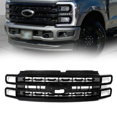 Front Grille Platinum Style For 2023-2024 Ford F250 F350 Super Duty Gloss Black