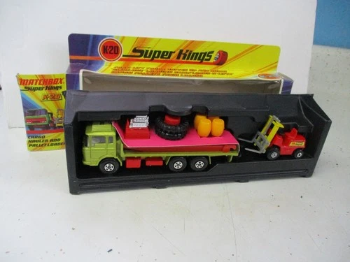 Matchbox Lesney Superkings K-20 Cargo Hauler- METALLIC LIME, RED BASE, boxed