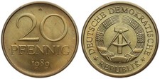 Germany - GDR 20 Pfennig 1969-1989 Brass KM# 11 - Various Years