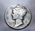 1917 S Mercury Dime Silver 10C Circulated US Coin Uncertified Business Strike