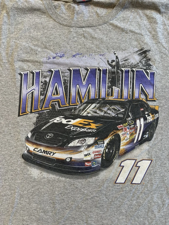 Camiseta De Colección Denny Hamlin #11 FedEx Express NASCAR Chase Authentics Gris 2XL Foto 4 de 4