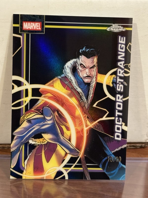 2026 Topps Chrome Marvel True Black Refractor 10/10 Omega DOCTOR STRANGE