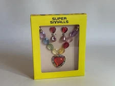 Super Smalls Heart Pendant Rainbow Necklace and Earrings Set