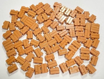 LEGO Bulk Lot of 100 Medium Nougat 1x2 Masonry Bricks 98283